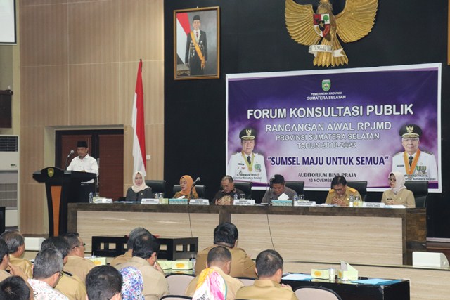 Forum Konsultasi Publik Rancangan Awal RPJMD Provinsi Sumatera Selatan Tahun 2018-2023